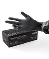 LANON 8 Mil Heavy Duty Black Nitrile Gloves Food Safe Powder Free Mechanic Fully-Diamond Textured Grip Industrial Disposable Gloves Medium