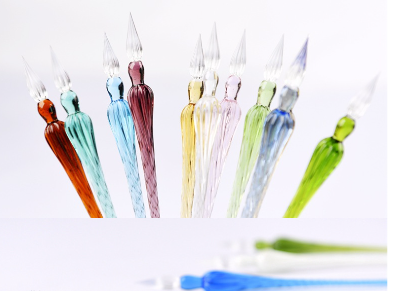 Crystal Glass Dip Pen Set with Ink