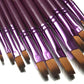 12 Purple Round Oil Paint Brushes & Watercolor Set