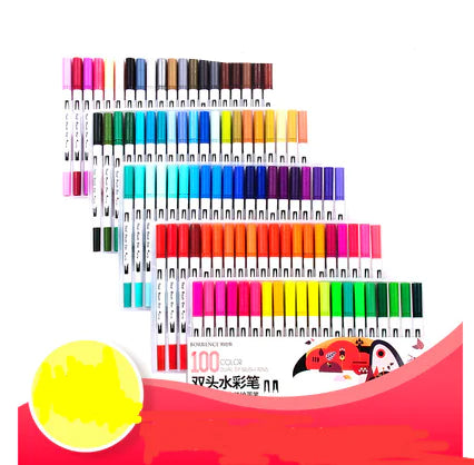 48/72/100 Color Dual-Head Soft Watercolor Pen Set