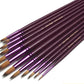 12 Purple Round Oil Paint Brushes & Watercolor Set
